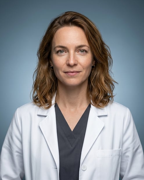 Matte Blue Medical Gradient · Consistent Hospital Team Uniform headshot example