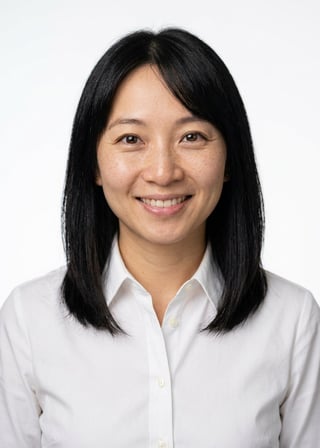 Professional AI LinkedIn headshot in White button-up shirt on White / Pure White Studio
