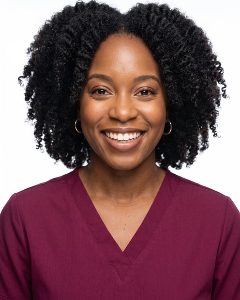 White Studio · Wine Scrubs headshot example