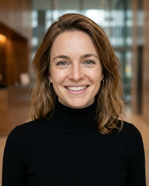 Lobby · Fitted black turtleneck headshot example
