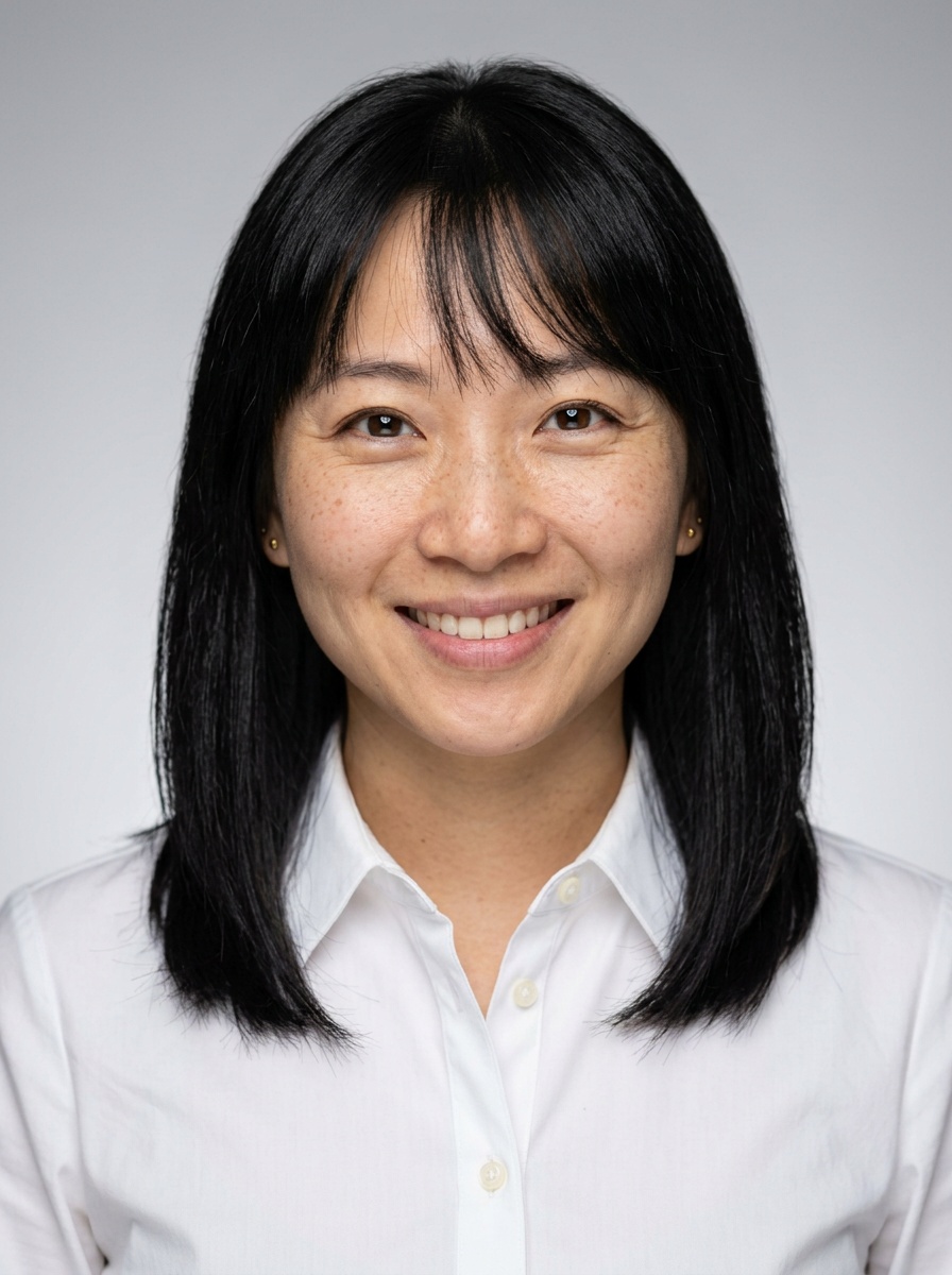 Professional AI LinkedIn headshot in White button-up shirt on Neutral Gradient / Light Grey