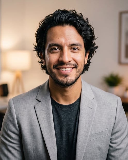 Home Office · Light gray blazer headshot example