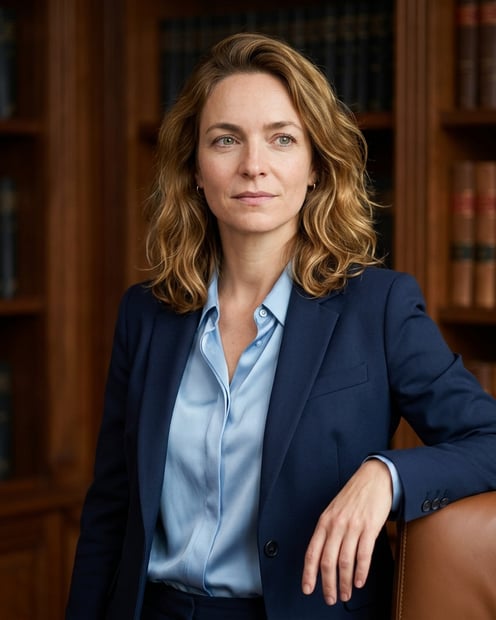 Warm Law Library · Senior Partner Subtle Texture headshot example