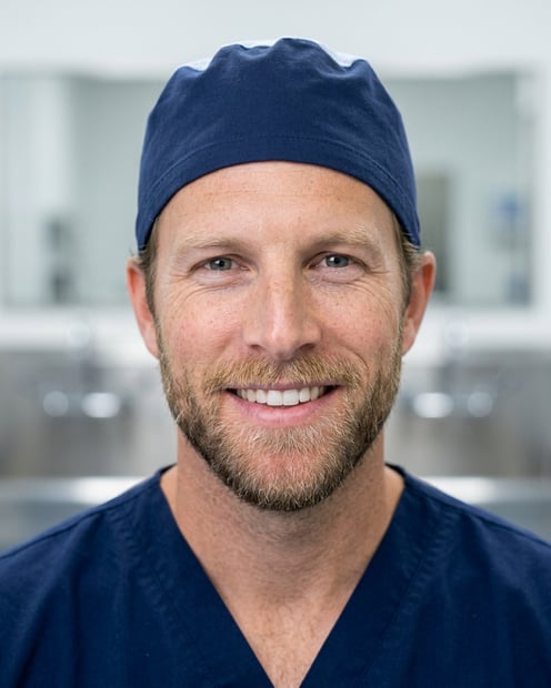 Clean Scrub Room · Surgical Scrubs with Cap headshot example