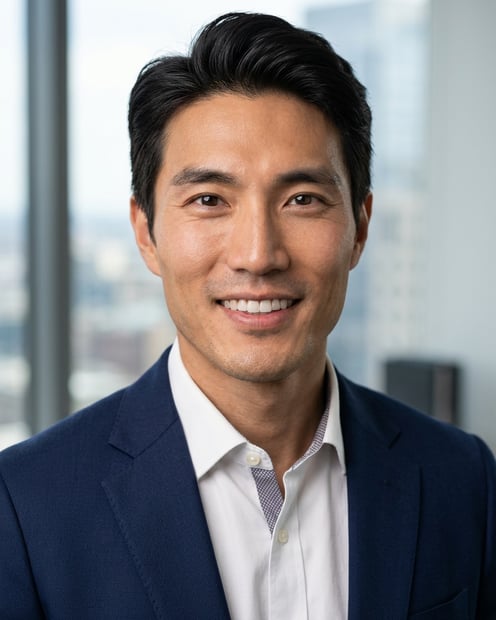 White / Pure White Studio · White button-up shirt headshot example