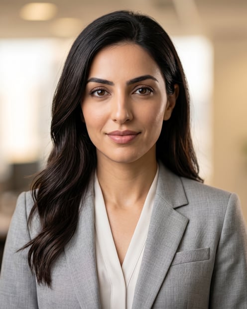 Home Office · Light gray blazer headshot example