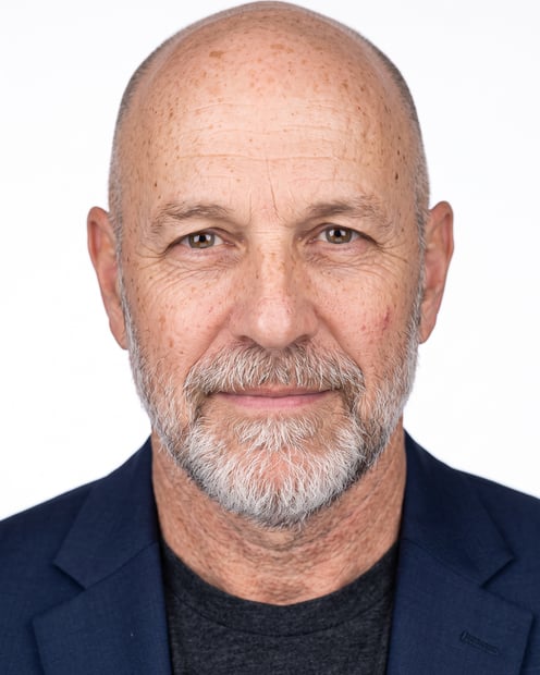 White Studio · Navy Blazer & Tee headshot example