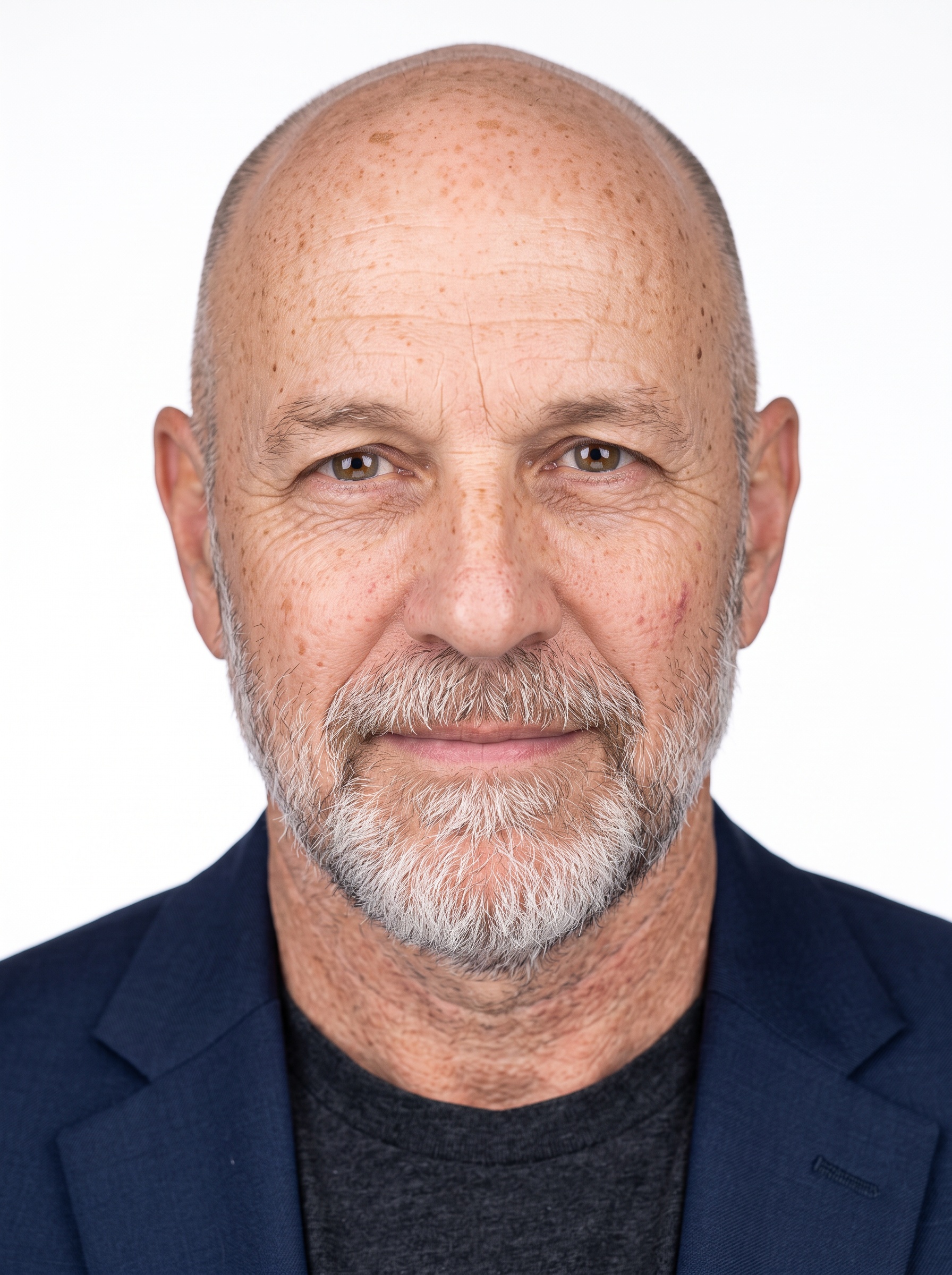 White Studio · Navy Blazer & Tee headshot example