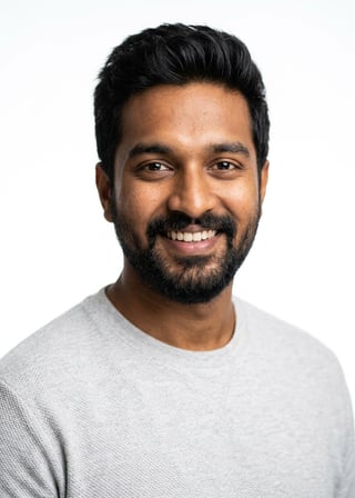 Professional AI LinkedIn headshot in Light gray textured sweatshirt (subtle) on White / Pure White Studio