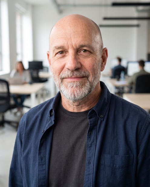 Modern Office · Tee Overshirt headshot example