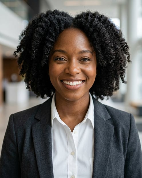 Lobby · White button-up shirt headshot example