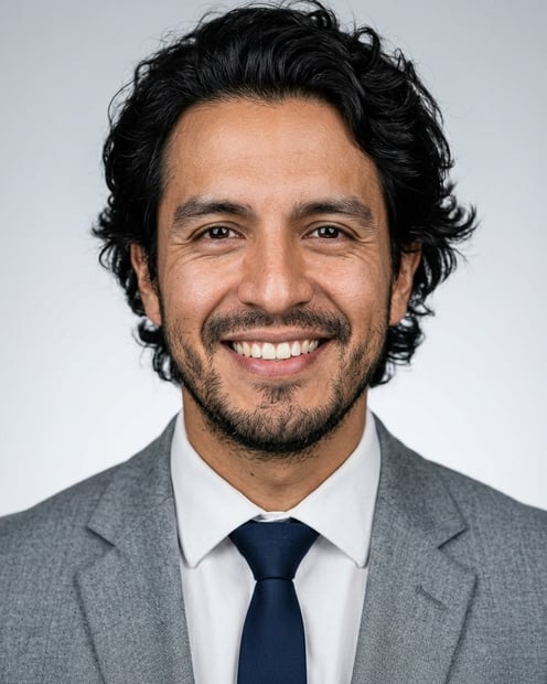 Neutral Gradient / Light Grey · Light gray blazer headshot example