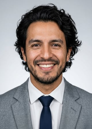 Professional AI LinkedIn headshot in Light gray blazer on Neutral Gradient / Light Grey