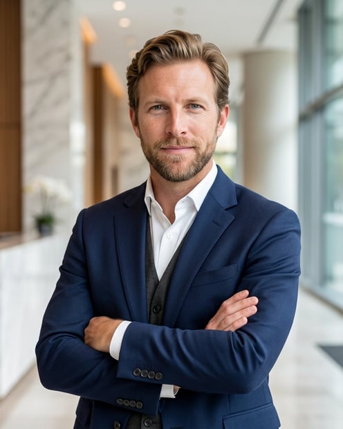 Boutique Brokerage Lobby · Top Producer Signature Look headshot example