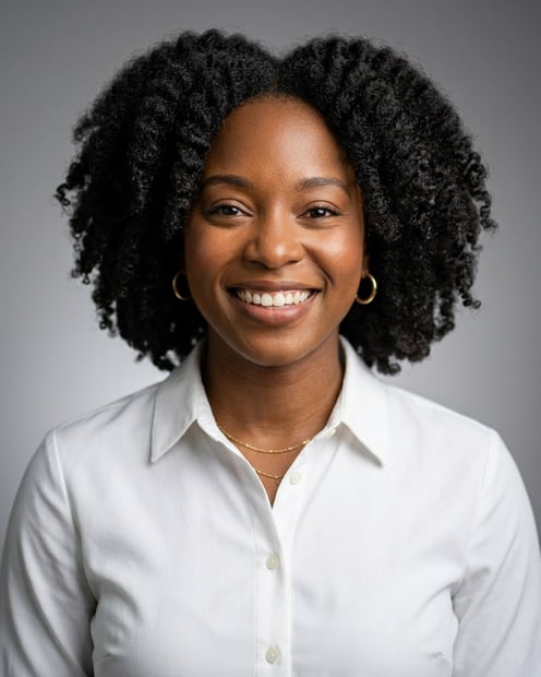 Neutral Gradient / Light Grey · White button-up shirt headshot example