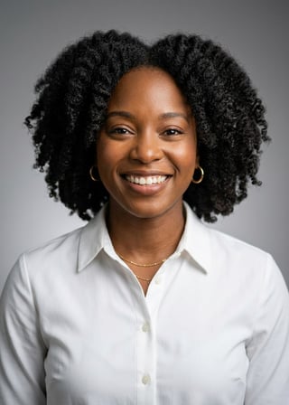 Professional AI LinkedIn headshot in White button-up shirt on Neutral Gradient / Light Grey