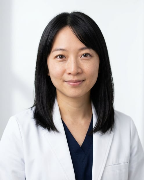 White Studio · Medical White Coat headshot example