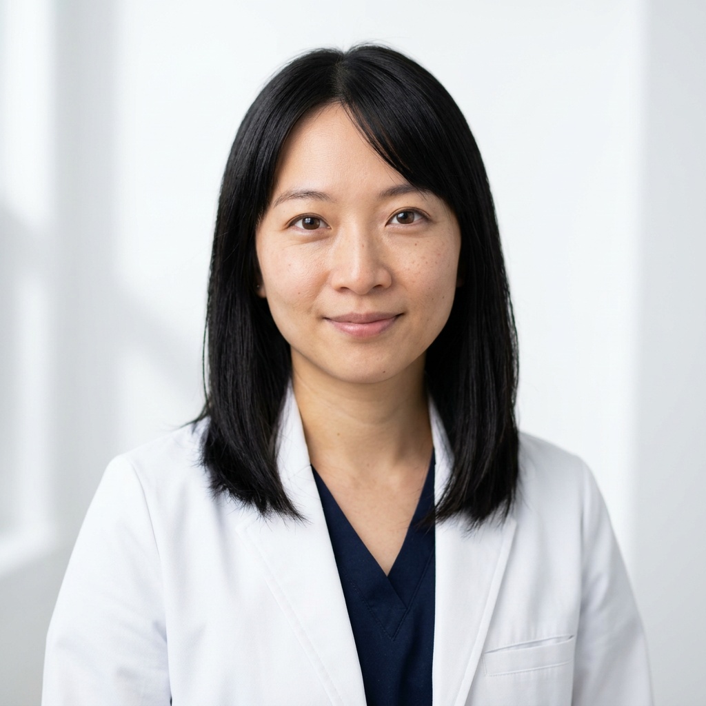 White Studio · Medical White Coat headshot example