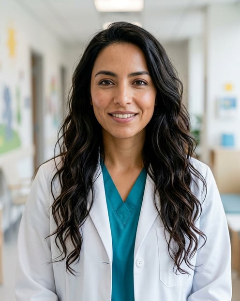Pediatric Clinic · Pediatric Scrubs headshot example
