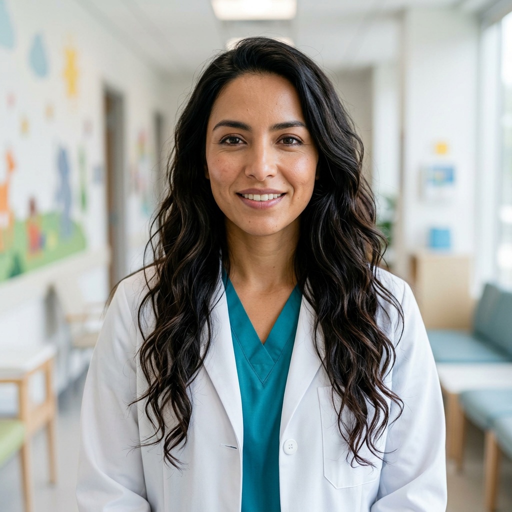 Pediatric Clinic · Pediatric Scrubs headshot example