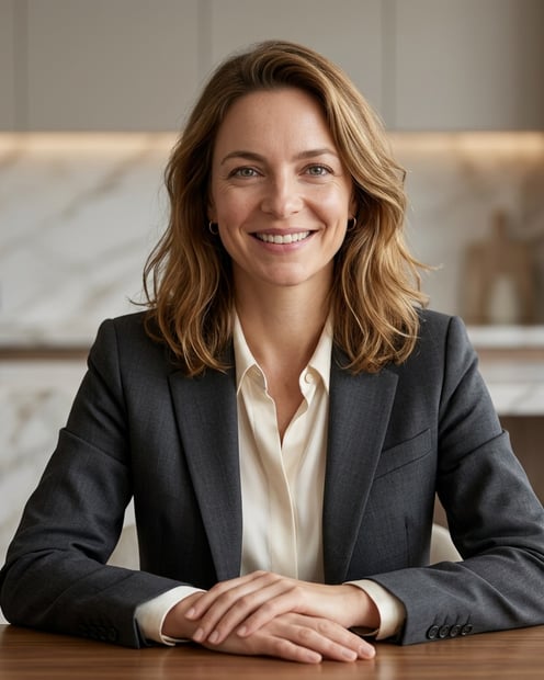 Listing Presentation Room · Charcoal Suit with Light Shirt headshot example