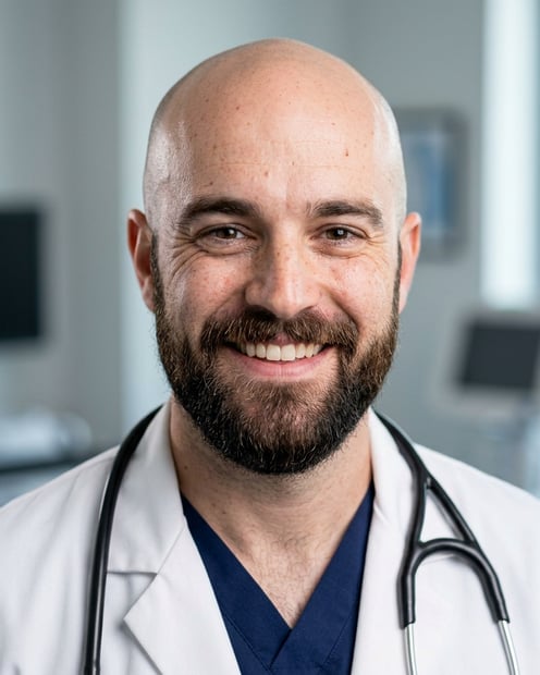 Exam Room · Physician Coat headshot example