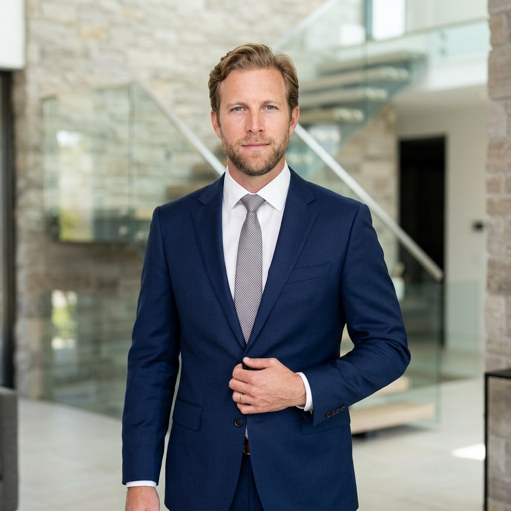 Mansion Foyer · Power Suit headshot example