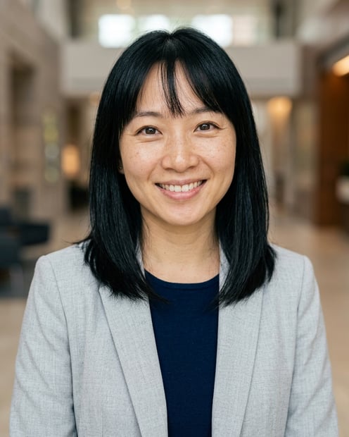 Lobby · Light gray blazer headshot example