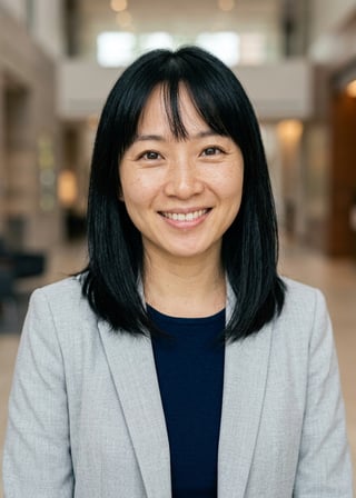 Professional AI LinkedIn headshot in Light gray blazer on Lobby (corporate lobby)