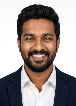 Professional AI LinkedIn headshot in White button-up shirt on White / Pure White Studio