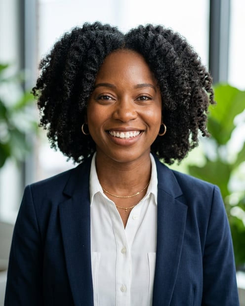 Office / Modern Office Workspace · White button-up shirt headshot example