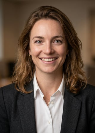 Professional AI LinkedIn headshot in White button-up shirt on Cafe (warm professional)