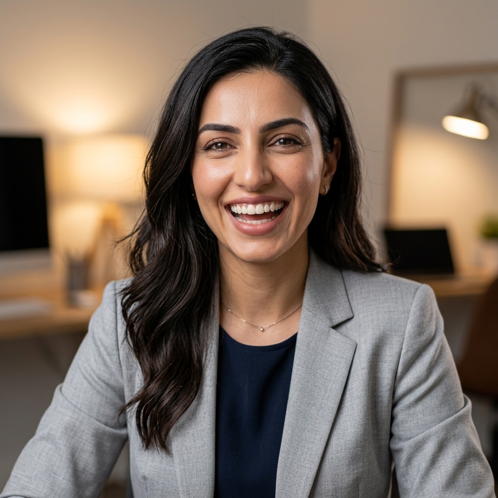 Home Office · Light Gray Blazer headshot example