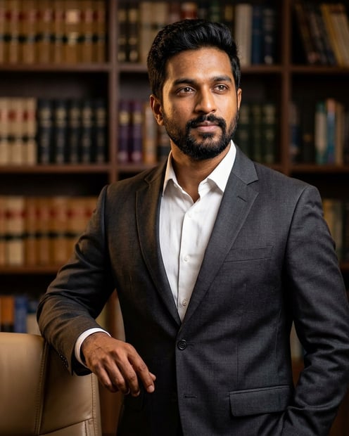 Warm Law Library · Senior Partner Subtle Texture headshot example