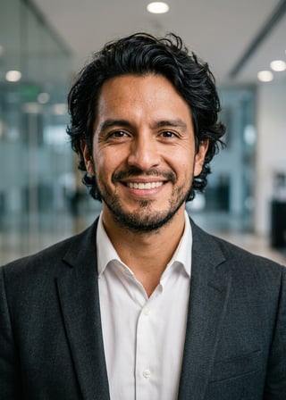 Professional AI LinkedIn headshot in White button-up shirt on Lobby (corporate lobby)