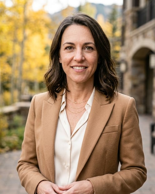 Aspen Trunk Grove Close · Camel Overcoat or Blazer headshot example