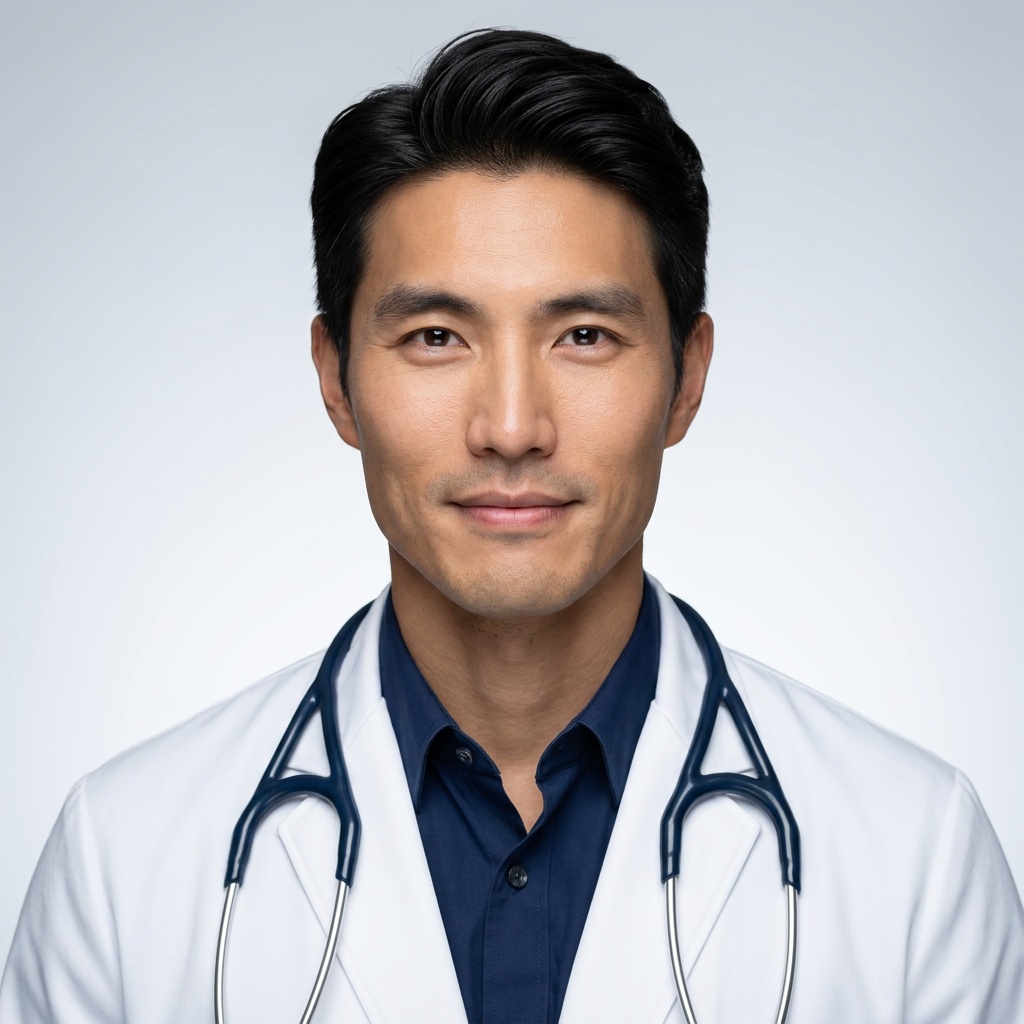 Light Grey · Physician Coat headshot example