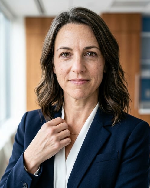 Medical Executive Office Window · Medical Executive Suit with White Coat headshot example