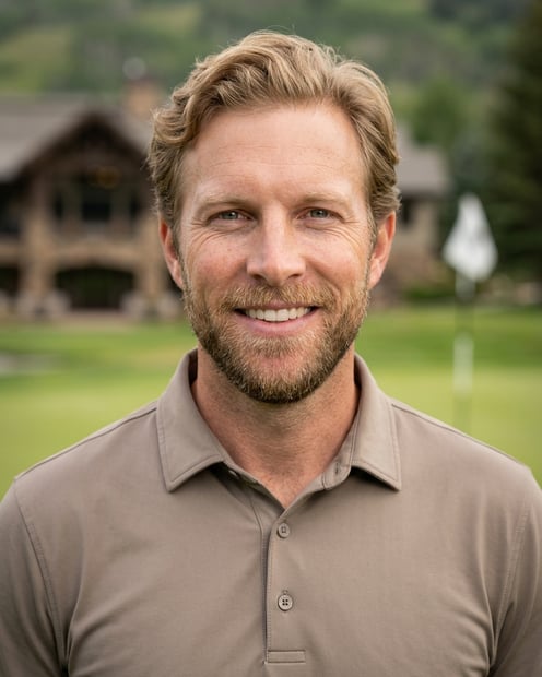 High End Mountain Golf Course By Clubhouse · Golf Attire headshot example