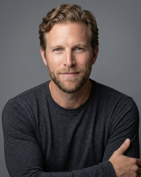 Neutral Mid-Grey Gradient Seamless · Charcoal Long-Sleeve Tee headshot example
