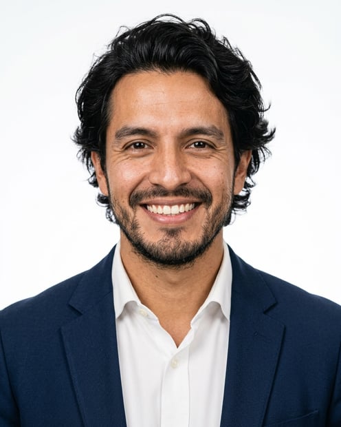White / Pure White Studio · White button-up shirt headshot example