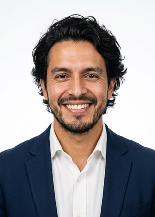 Professional AI LinkedIn headshot in White button-up shirt on White / Pure White Studio
