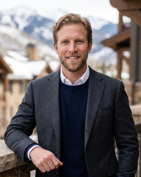 Terrace with Mountain Peaks · Editorial Mountain Magazine Styling headshot example