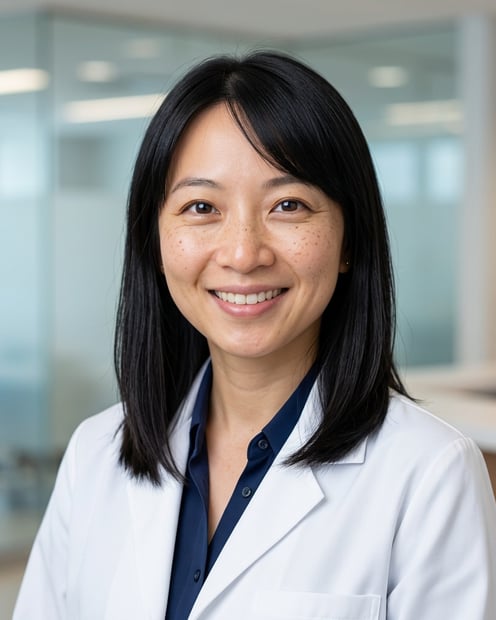 Clean White Studio · Dermatology or Aesthetic Medicine White Coat headshot example