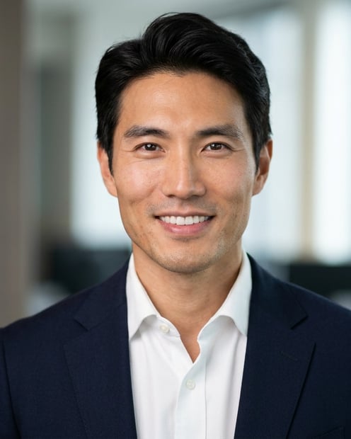 Office / Modern Office Workspace · White button-up shirt headshot example