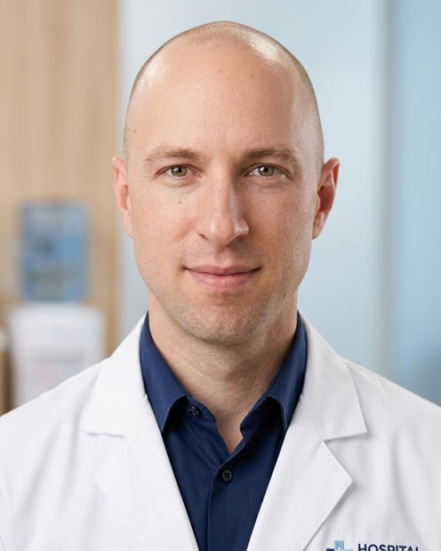 Research Lab · Lab Coat headshot example