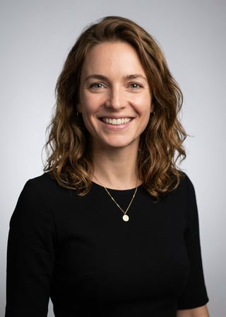 Professional AI LinkedIn headshot in Black midi fitted dress on Neutral Gradient / Light Grey