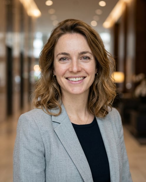 Lobby · Light gray blazer headshot example