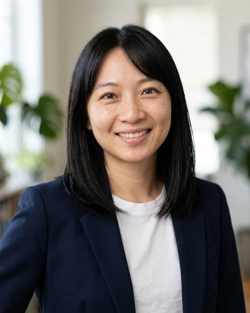 Modern Office · Navy Blazer & Tee headshot example
