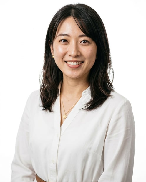 White / Pure White Studio · White shirt dress with brown belt headshot example